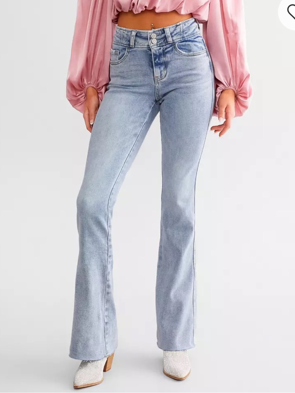 Flying Monkey High-Rise Light Wash Flare Jeans - 26